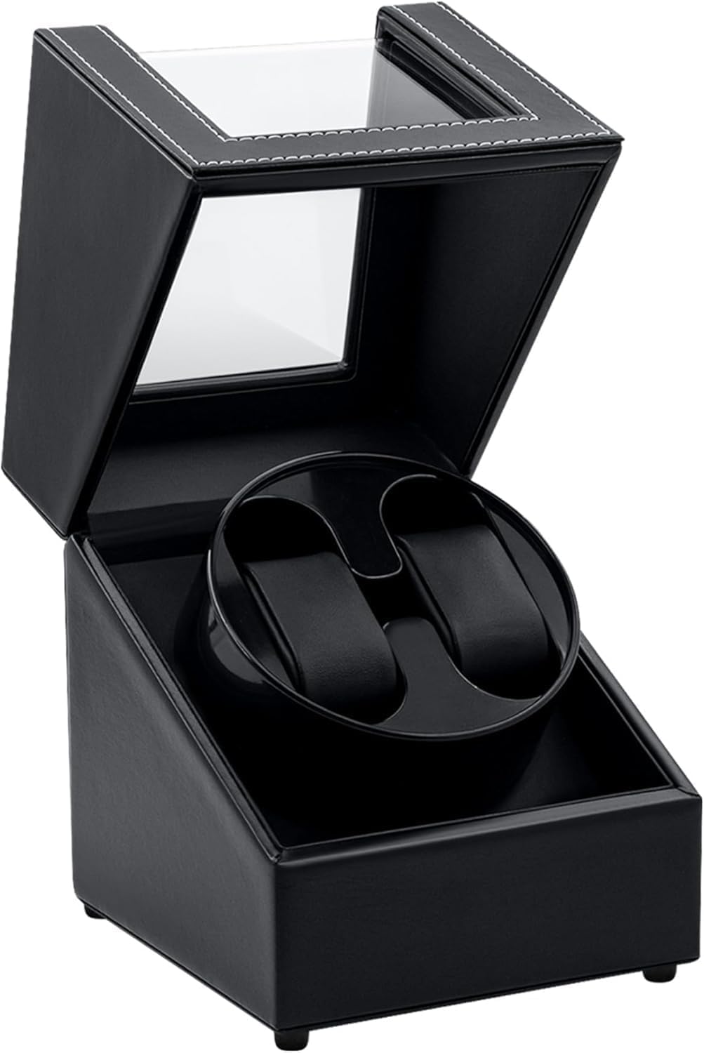 Cajas enrolladoras para Relojes para 2 Relojes automáticos, Caja enrolladora automática para Relojes, Vitrina acrílica de Cuero, rotación silenciosa