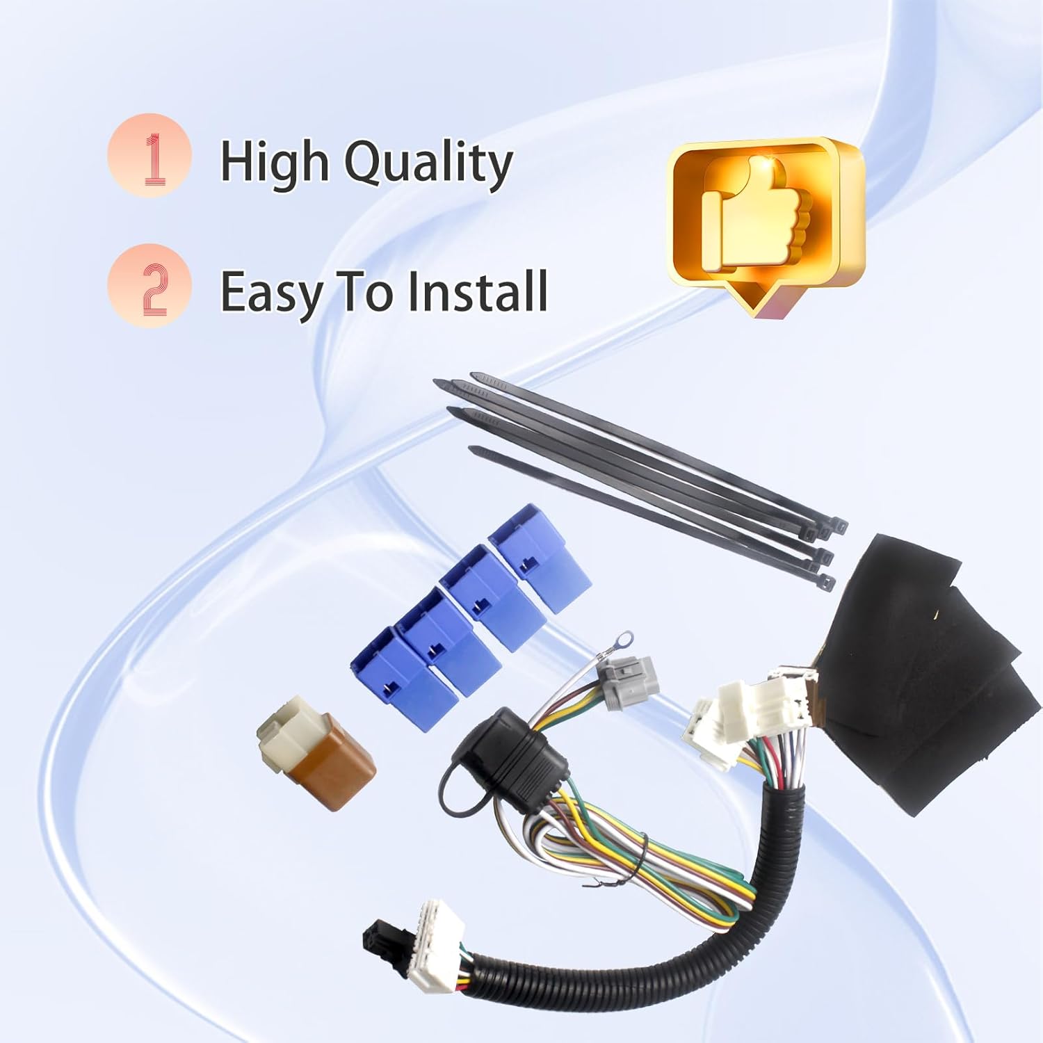 CX01088 4 Way Flat Trailer Wiring Harness Kit 4 Pin 5 Wire Rear Trailer Hitch Wiring Harness Compatible with Nis'san Pathfinder 2013-2020,QX60 2014-2020