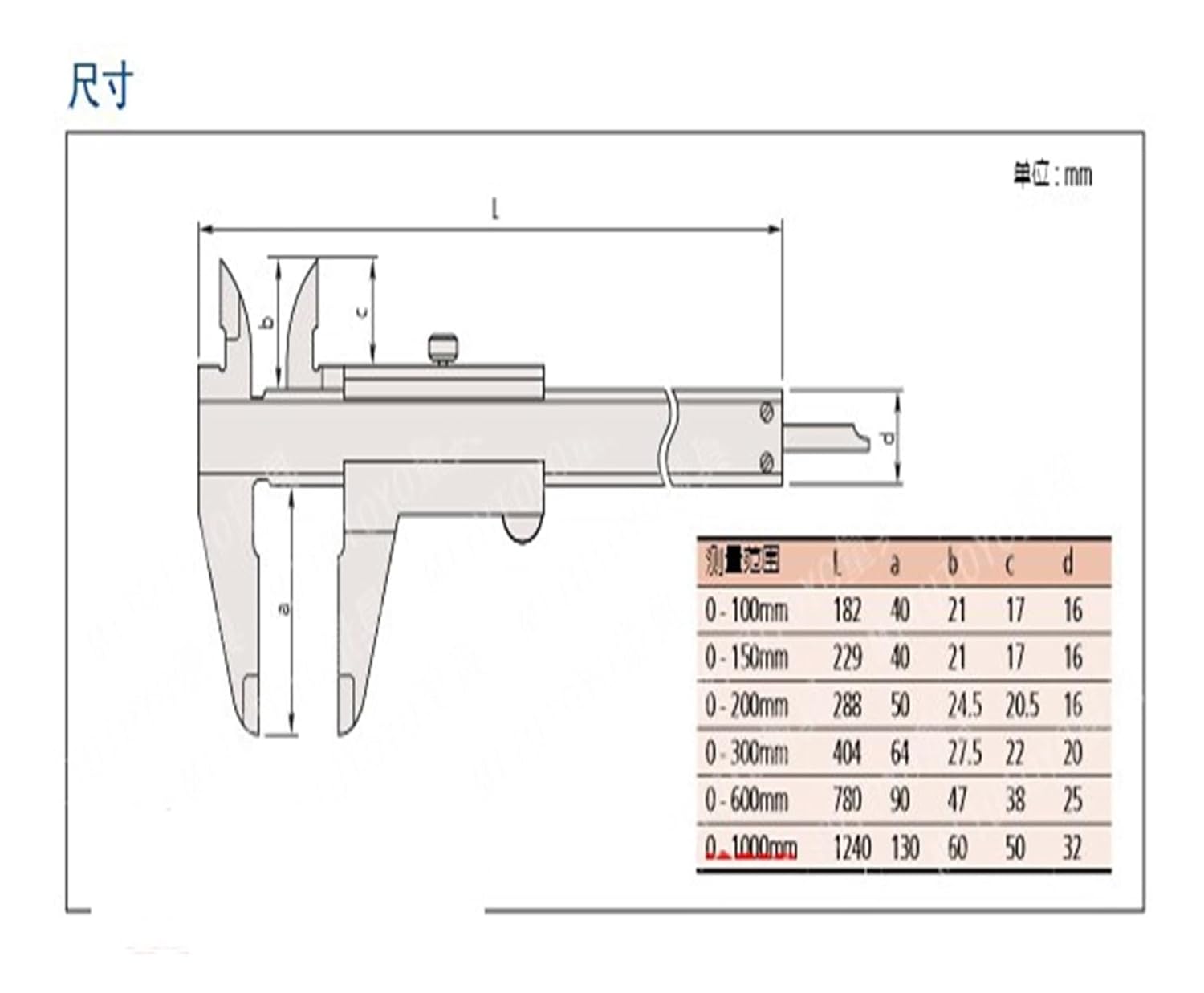 Standard Vernier Caliper 530-104 Mechanical Vernier Ruler 0-150mm