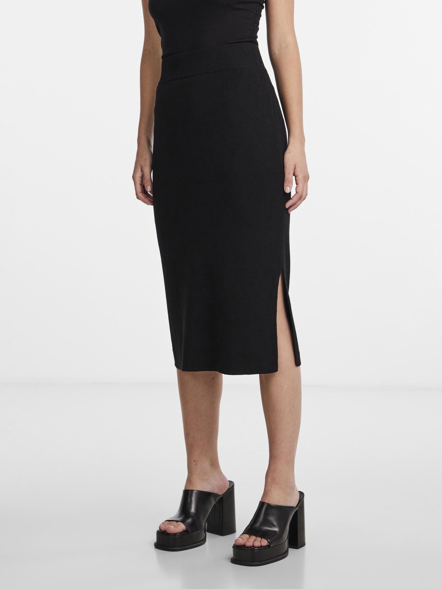 YAS Assi HW Midi Knit Skirt S. Noos Gonna in Maglia Donna