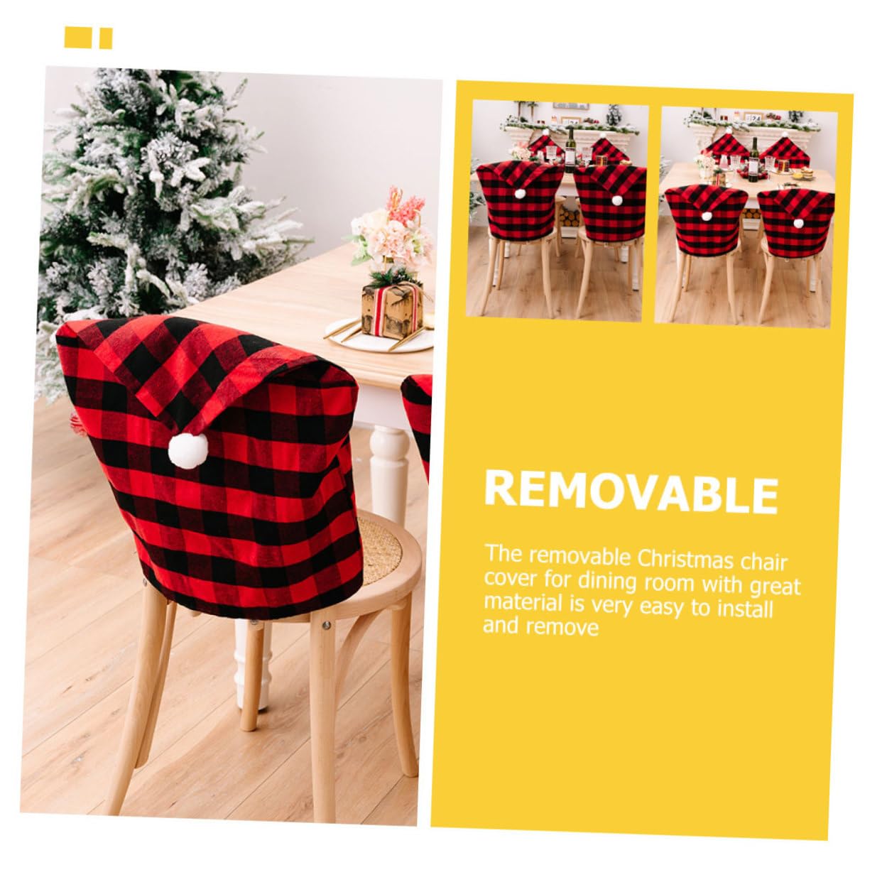 Cabilock 4 Pz Coprisedia Plaid Coprisedie Natalizie Coperture Natale Decorazioni a Nastro Ufficio Porta Decorazioni Decorative Per Cuscini Decorazione Arredamento Tessuto