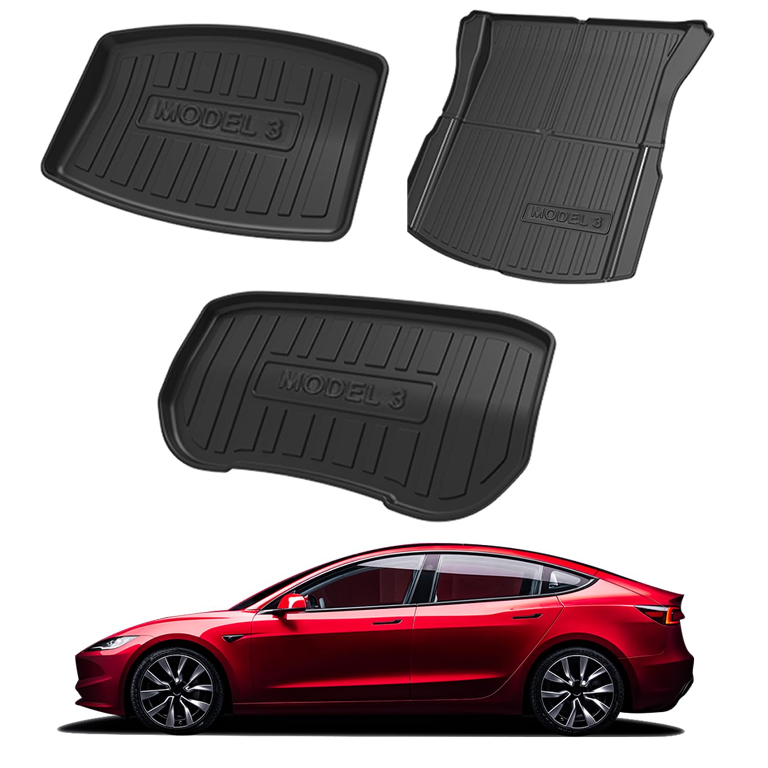 Arcoche Tapis De Coffre Arrière Et Avant pour Model 3 2024-2026 Highland