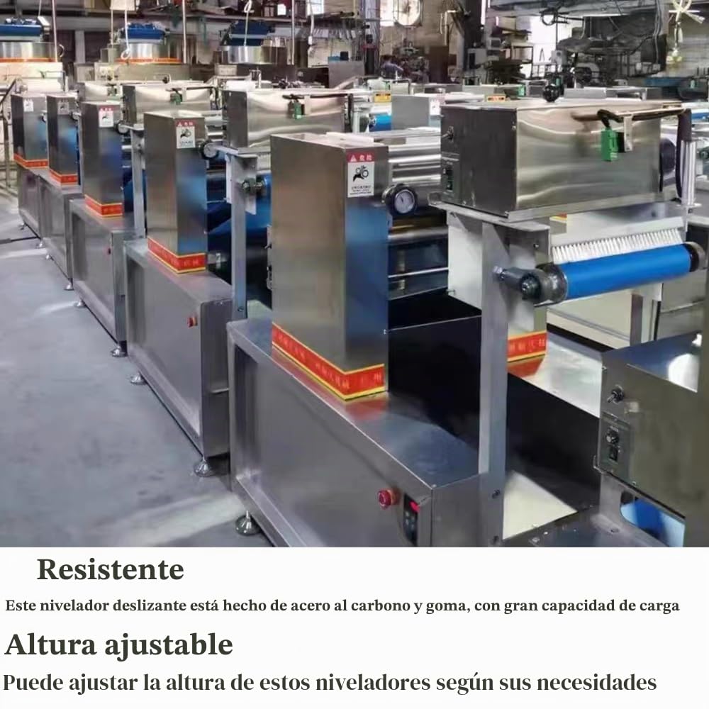 Niveladores de patas de alta resistencia, Patas niveladoras de 2.36 "de diámetro Base, Rosca M12, capacidad de 1300 lb,Capacidad para banco de trabajo, máquina, gabinete (negro, D60xM12x50,4 Pcs)