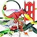 Dinosaurier Spielzeug Rennbahn Autorennbahn, Flexible Tracks Cars Spielzeug mit 2 Auto Spielzeug für Kinder Mädchen Junge Ab 3 4 5 6 7 Jahre