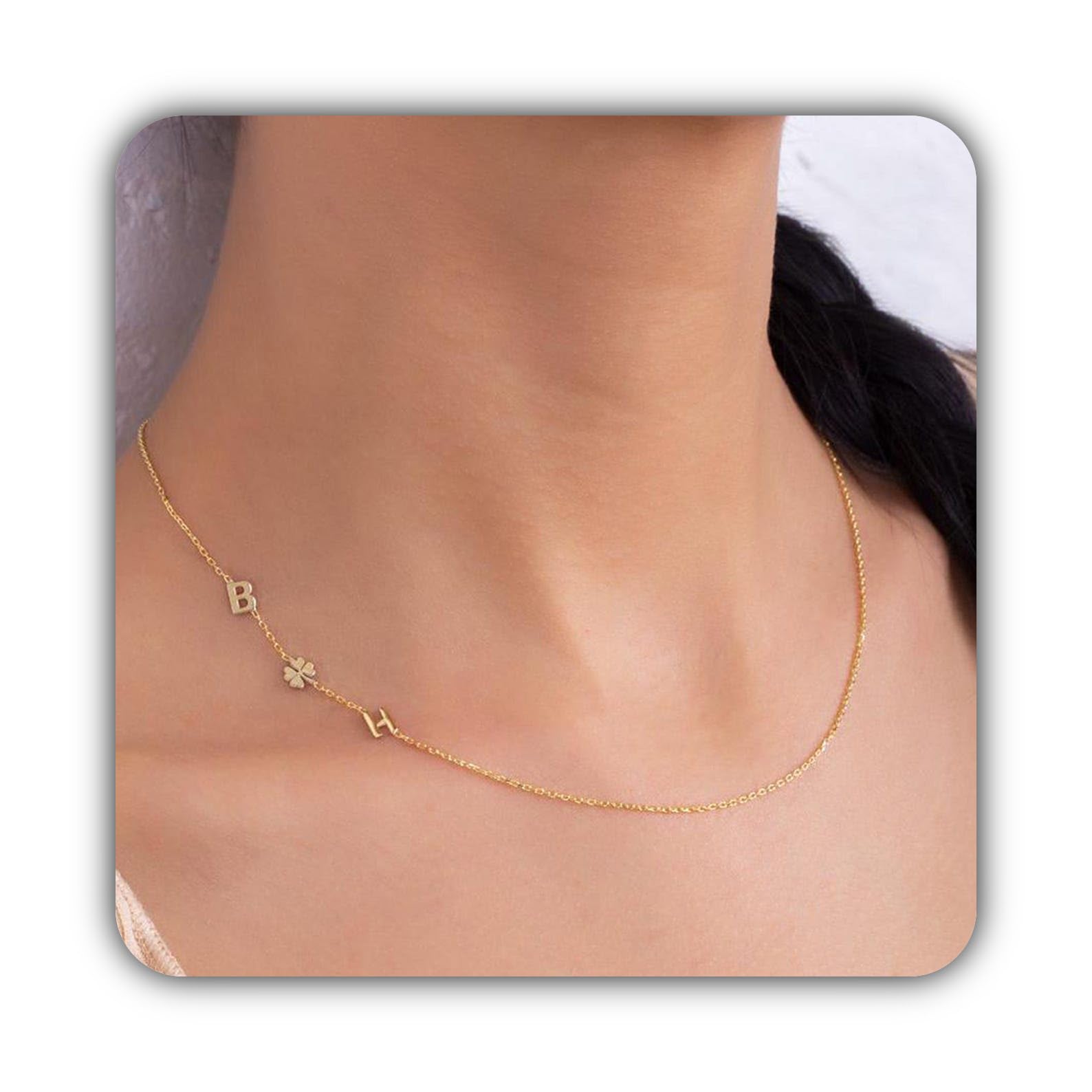 Collana con iniziale compleanno per mamme lettera collana Natale personalizzato gioiello damigella moglie