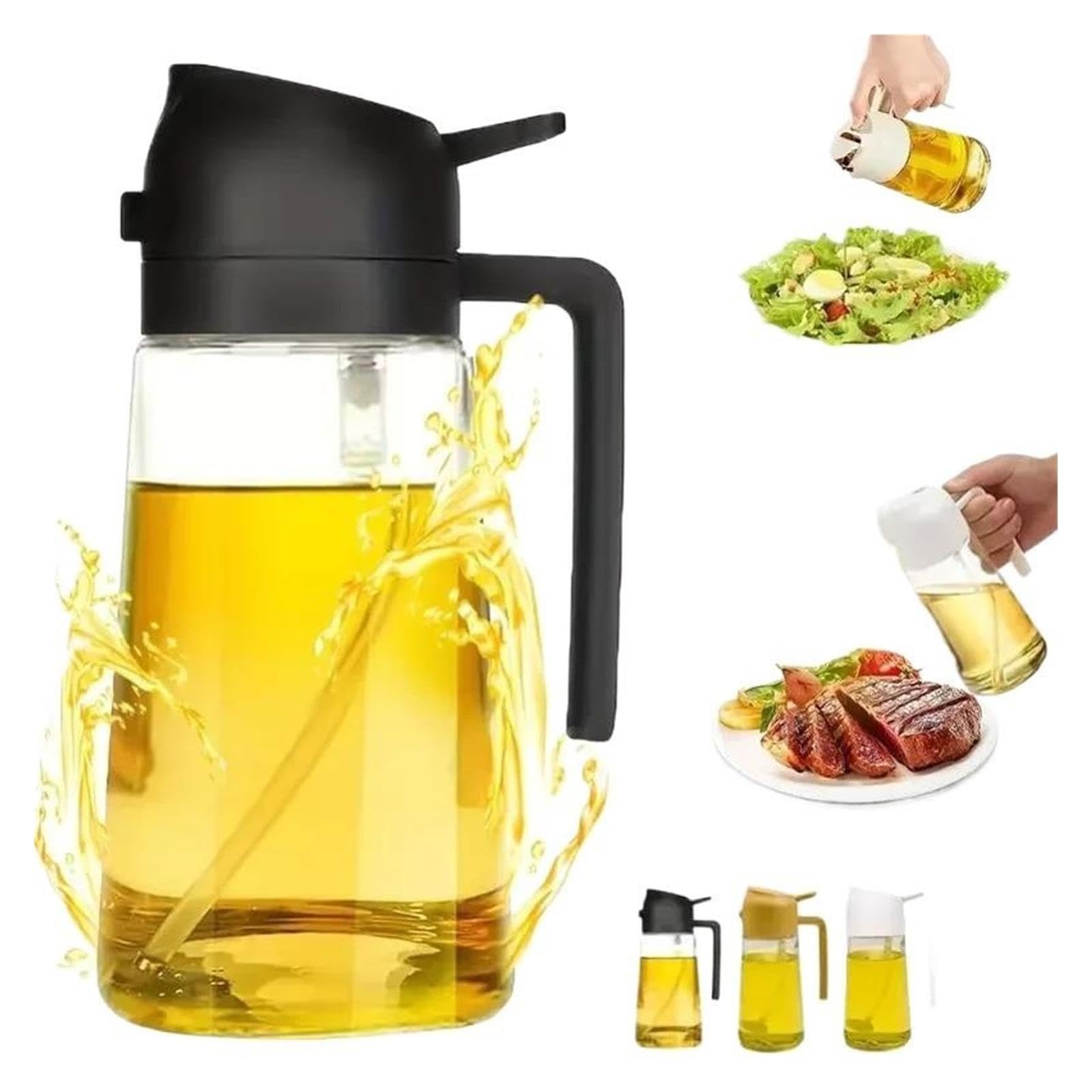 Botella Dispensadora De Aceite De Oliva De Vidrio 2 En 1 600ml