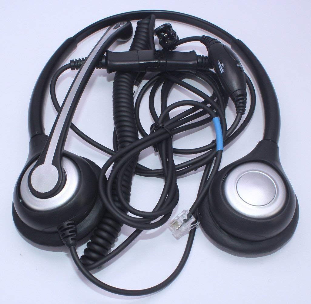Wantek Cuffie Telefono Fisso RJ9 Binaurale con Microfono Cancellazione del Rumore e Quick Disconnect, Auricolare Ufficio per Cisco 7942 7971 o Plantronics M10 M12 Amplificatore(602QC1)