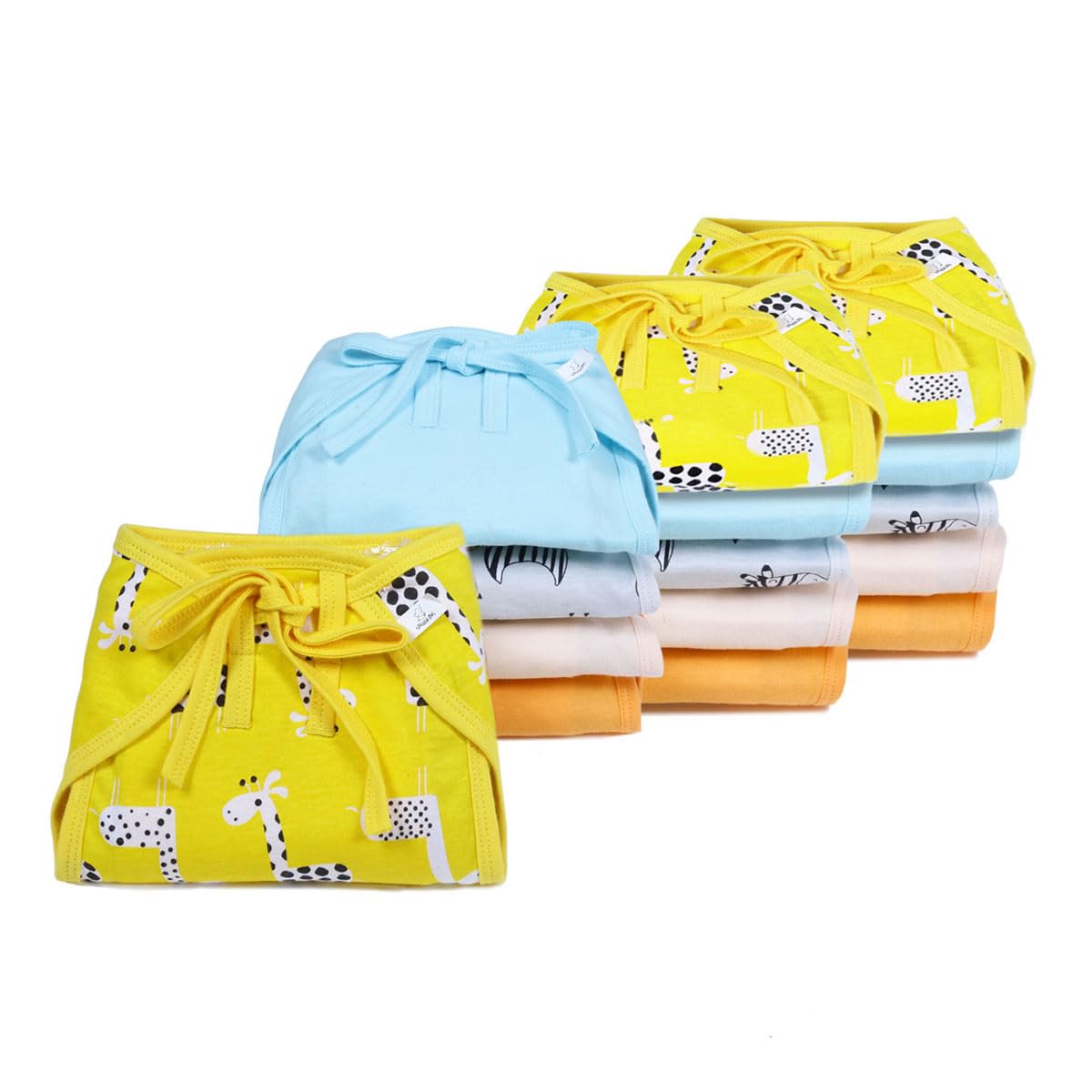 Snugkins Baby Langot for Newborns 0-6 Months | Reusable Nappy | 100% Pure Cotton, Washable, Extra Soft & Breathable | Unisex Baby Essential for Boys & Girls | Pack of 15 - Multicolor-image-12