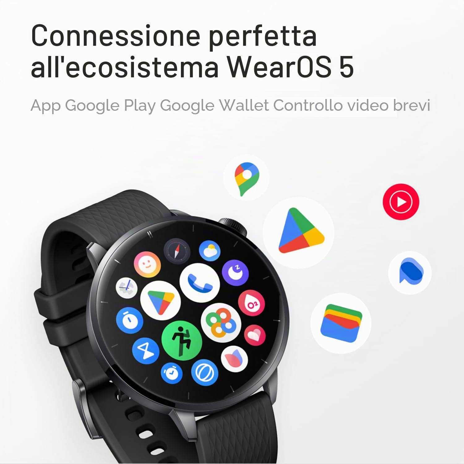 OnePlus Watch 3 43mm Silver Steel, Display rotondo da 1,32 pollici, acciaio argento, WearOS, archiviazione 32 GB, monitoraggio del sonno, batteria 345 mAh, Bluetooth, ioni di litio, multi-GNSS