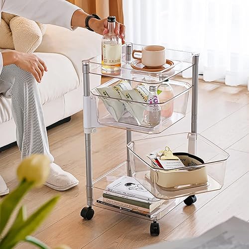 Miniatura 8 de OnDisplay Torre giratoria de varios niveles para almacenamiento organizador de cocina baño lavandería carrito de utilidad cinco niveles