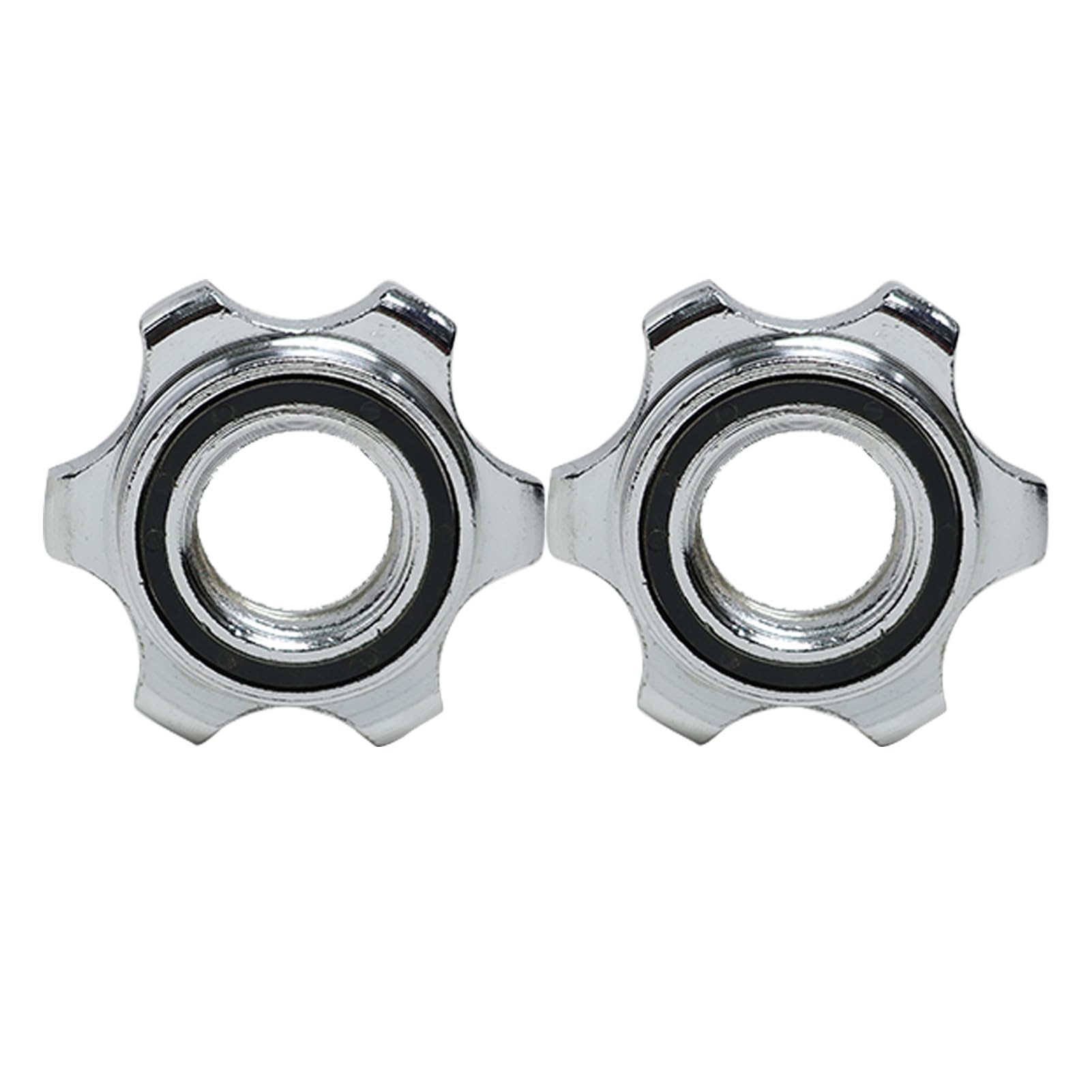 Barbell Clips, 2 Pcs Barbell Clamps Anti-Slip Barbell Collars, Spin-Lock Collar Screw Hex Nut 25 mm Barbell Lock Clips for Clamps for Weightlifting Bar Gym Clips Barbell Weight Training Silvery