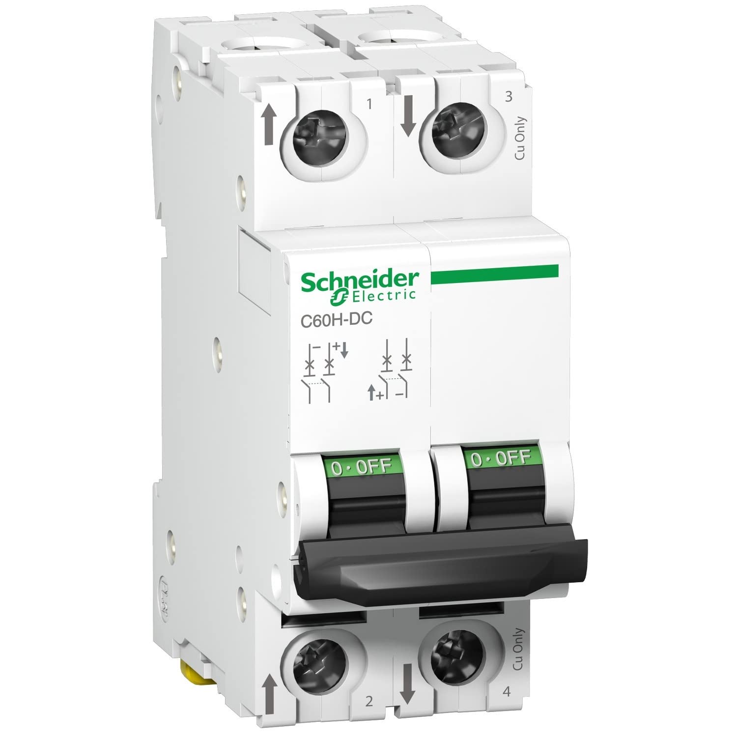 Schneider Electric A9N61524 Interruptor Automático Especial de CC, C60H, 500 V, 2P, 4 A, curva C