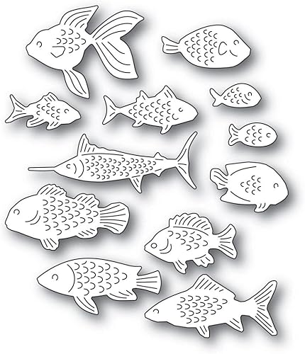 Trdxxx Mini Fish - Troqueles de corte de metal para manualidades, álbumes de recortes, tarjetas de papel, plantillas troqueladas para tarjetas de