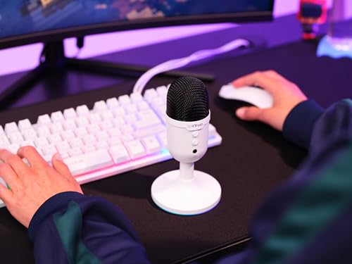 GXTrust 236W Yami Microfono a Condensatore USB da Streaming per Podcast, Gaming, Discord, Twitch, Youtube, Microfono ASMR con Pulsante di Silenziamento, Schema Cardiode, RGB - Bianco - Microfono streaming - Immagine 6