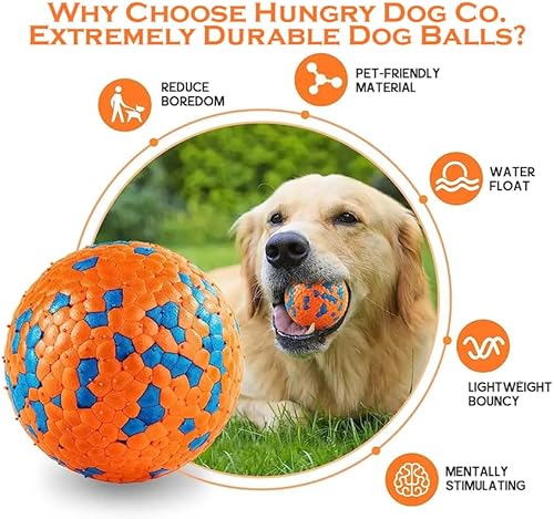 Miniatura 2 de Hungry Dog Co. - Pelotas para perros súper duraderas - Juguetes seguros para perros para mascotas para divertirse y jugar. Muy flexibles y duraderas