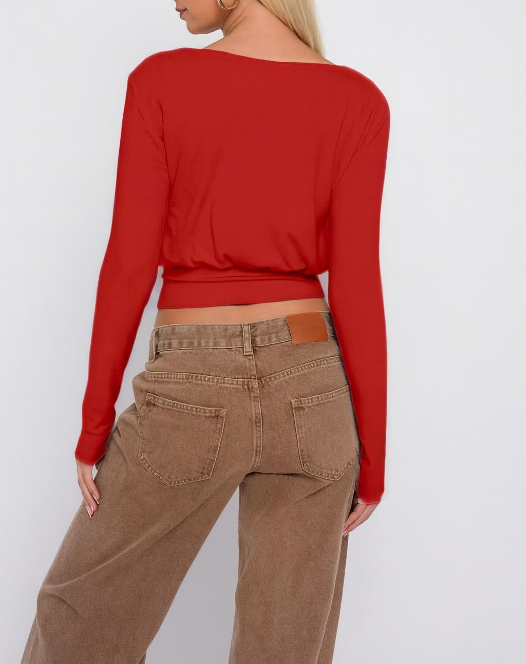 ForeFair Women's Long Sleeve Shirts Casual Crewneck Basic Going Out Tops Y2K Fall Clothes - Image 2