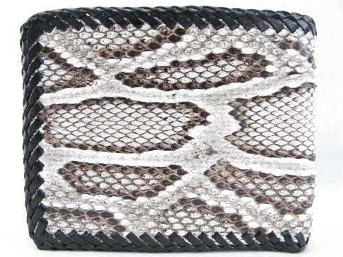 Genuine Python Snake Skin Leather Bifold Handmade Wallet ([B1] 6 Card Slots + 2 ID Windows + 2 Compartment for Bills, Burmese Natural)3