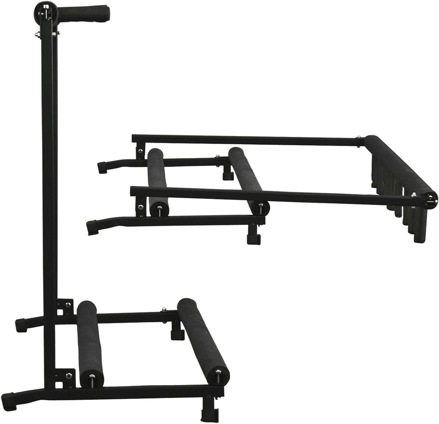 Best Choice Products 7-Guitar Folding Portable Storage Organization Stand Rack Display Decor for Acoustic, Bass, Electric Guitars w/ Padded-Foam Rails - Black