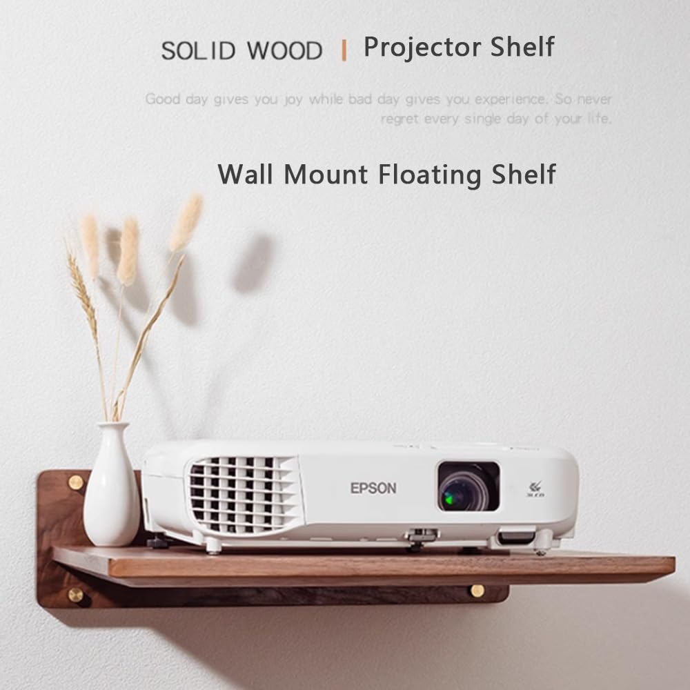 Estante Flotante de Madera para proyector, para Montaje en Pared, para DVD, decodificador de Cable, Consolas de Juegos, Router, Altavoces y decoración (Haya, 31 x 32 x 12 cm)