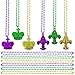 12Pack Mardi Gras Bead Necklaces Colorful Beads Bulk for Adult Women New Year Eve Venetian Carnival Party Supplies(12 Pack)