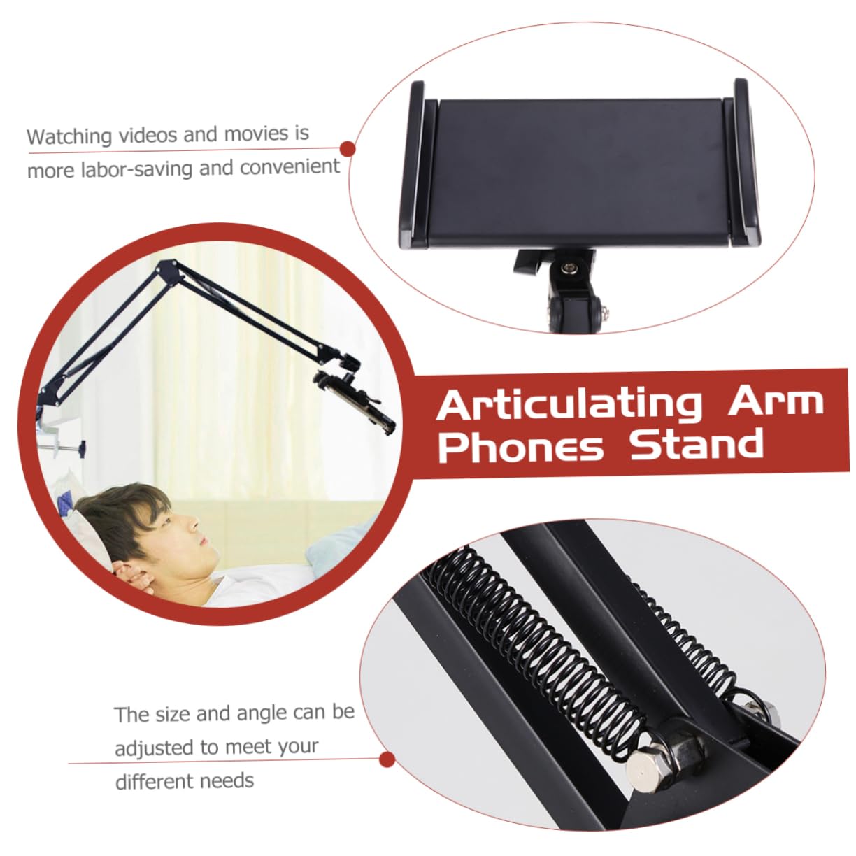 Supporto Per Smartphone Con Braccio Flessibile Porta Tablet e Telefono Da Scrivania Per Cucina Studio e Tavolo Da Notte