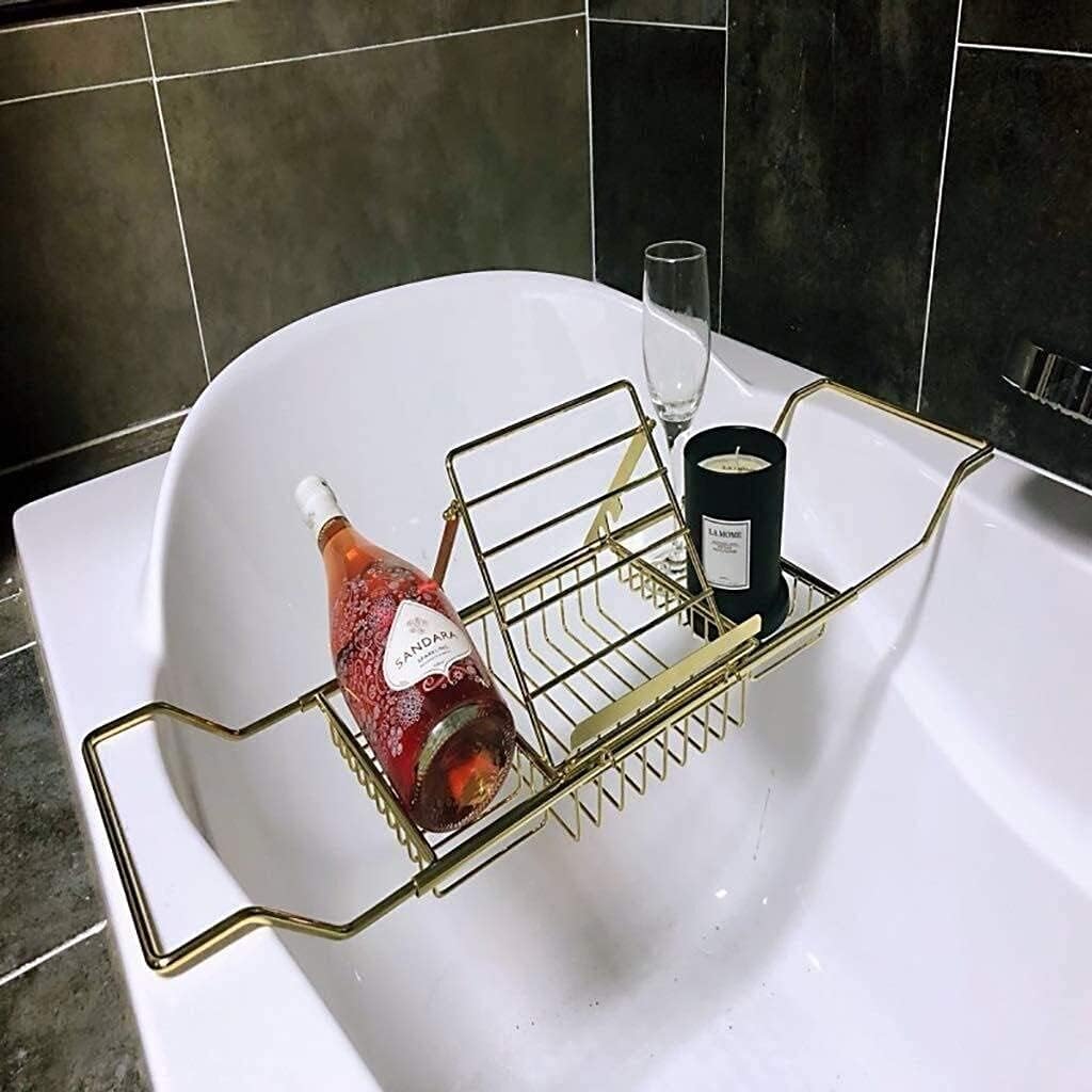 Bath Cover Bathtub Stand Telescopic Bathroom Shelf Non-Slip Multifunction Bathroom Shelf Bathing Bracket Bathtub Shelf Foldable Bathtub Cover Bathtub Tray
