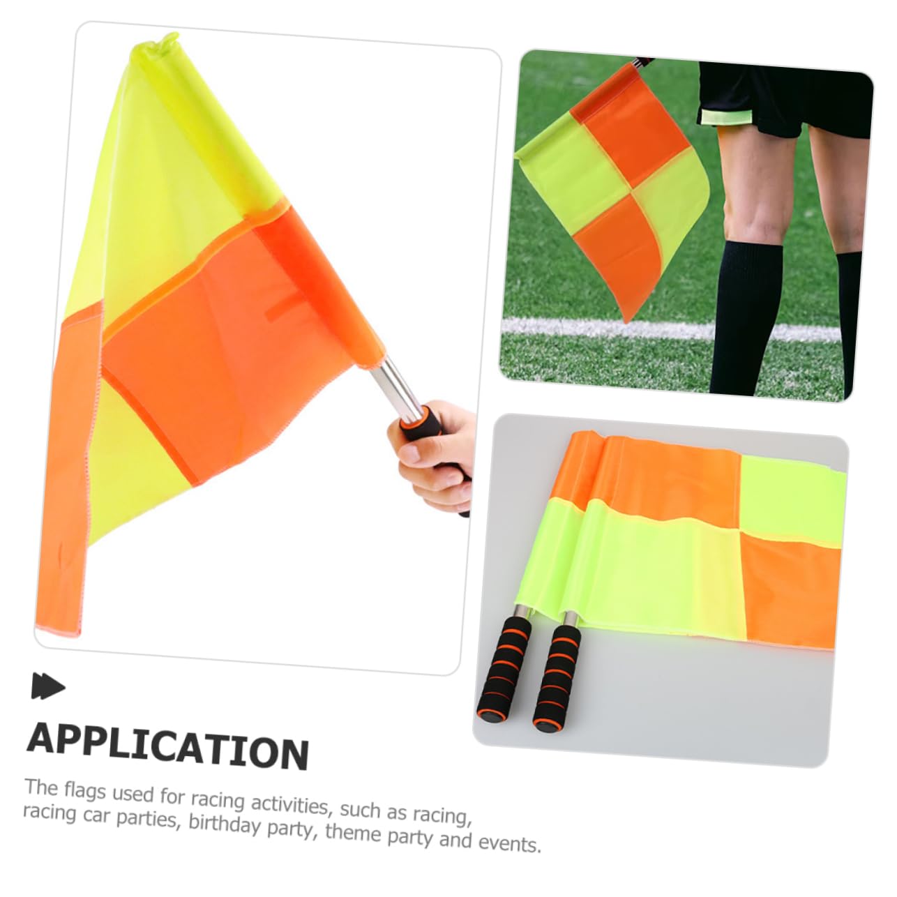 BESTonZON 3 Set Bandiere Da Giudice Per Sport Da Bandiere Per Calcio E Hockey Ergonomico E Resistente Visibilità Per Allenamenti E Partite 2 Pezzi*3