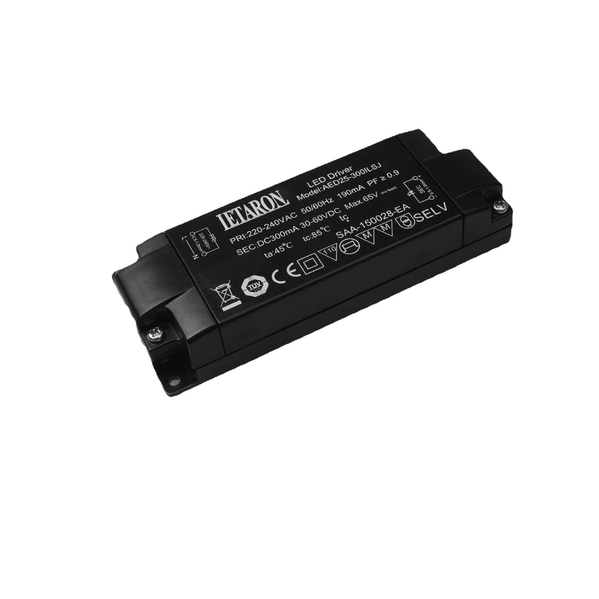 Alimentation LED 12V pour miroir de salle de bain et bandeau lumineux 25W