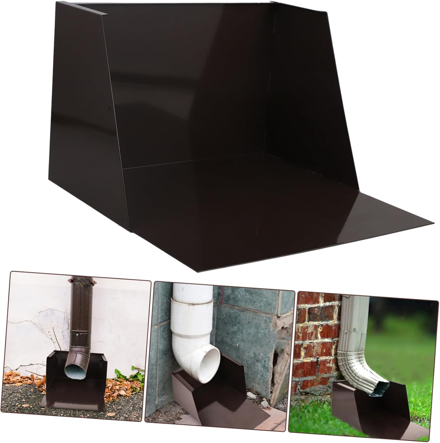 TEHAUX Water Catcher for Outside Aluminum Rainwater Tray Gutter Splash Guard Decorative