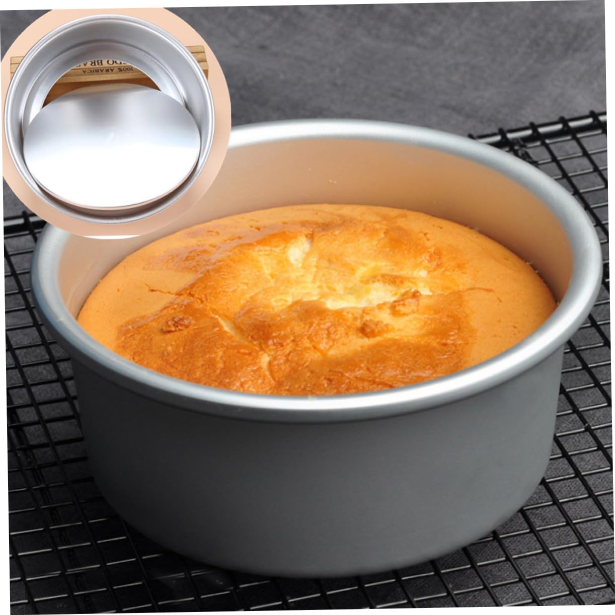 Molde 6 Pulgadas para Pastel Redondo de Aleación de Aluminio 4 Piezas | Plata, Fondo Extraíble y Antiadherente, para Frutas y Postres, Fácil Desmolde