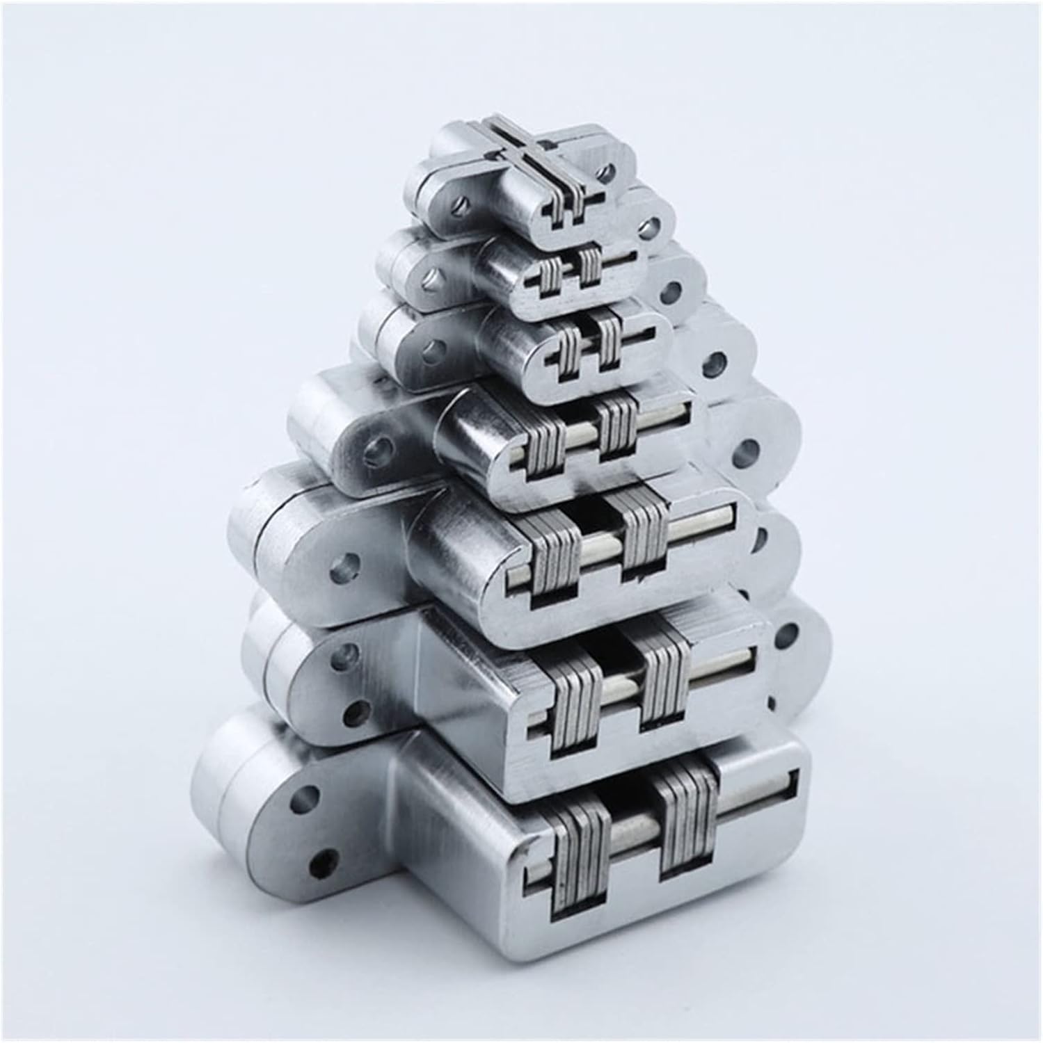 JCAKES DIY Stainless Steel Built-in Concealed Cross Heavy-Loading Folding Door Hinge,Hidden Double Spring Door Hinge Furniture Hardware 2pc Cerniera (Color : 1, Size : NO7)