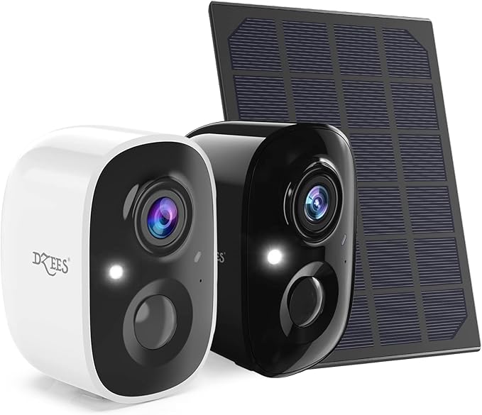 Dzees Solar Powered Security Camera Wireless Outdoor WiFi