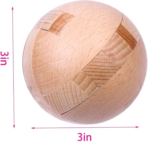 Miniatura 8 de AHYUAN Rompecabezas de madera hecho a mano con bola mágica, juego de inteligencia intelectual, rompecabezas de esfera 3D para niños y adultos