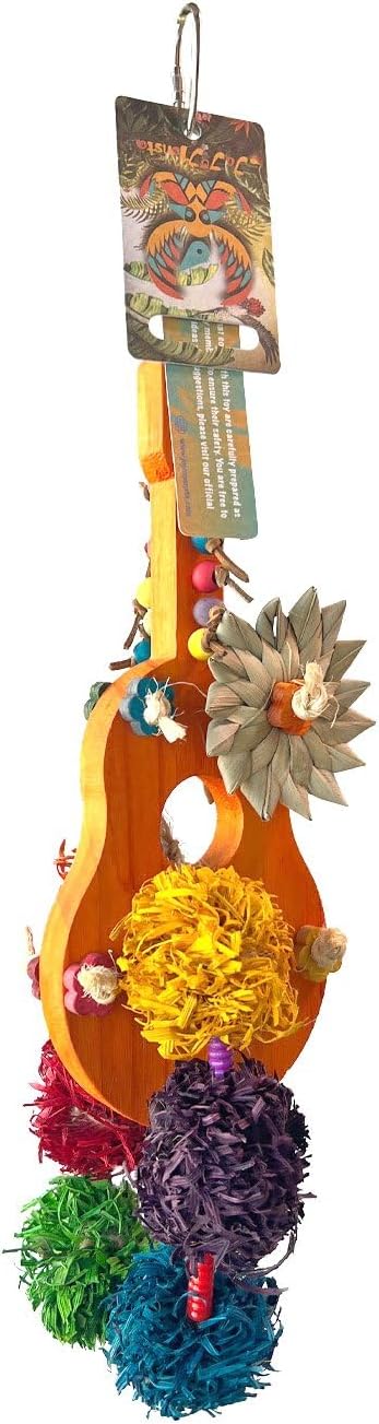 Parakeet Toys,Paradise Series Magic Ukulele Handmade Bird Toy Parrot Toy Set