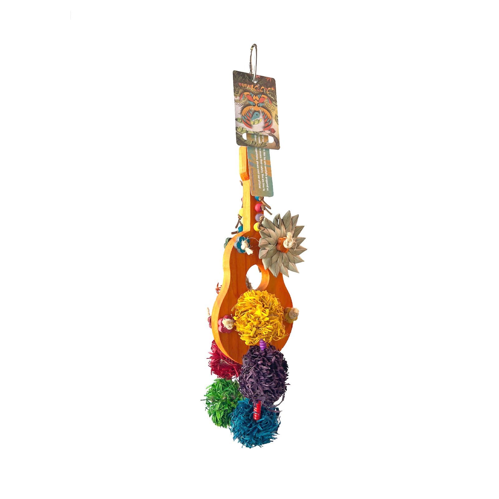 JoJoMonsta Parakeet Toys,Paradise Series Magic Ukulele Handmade Bird Toy Parrot Toy Set
