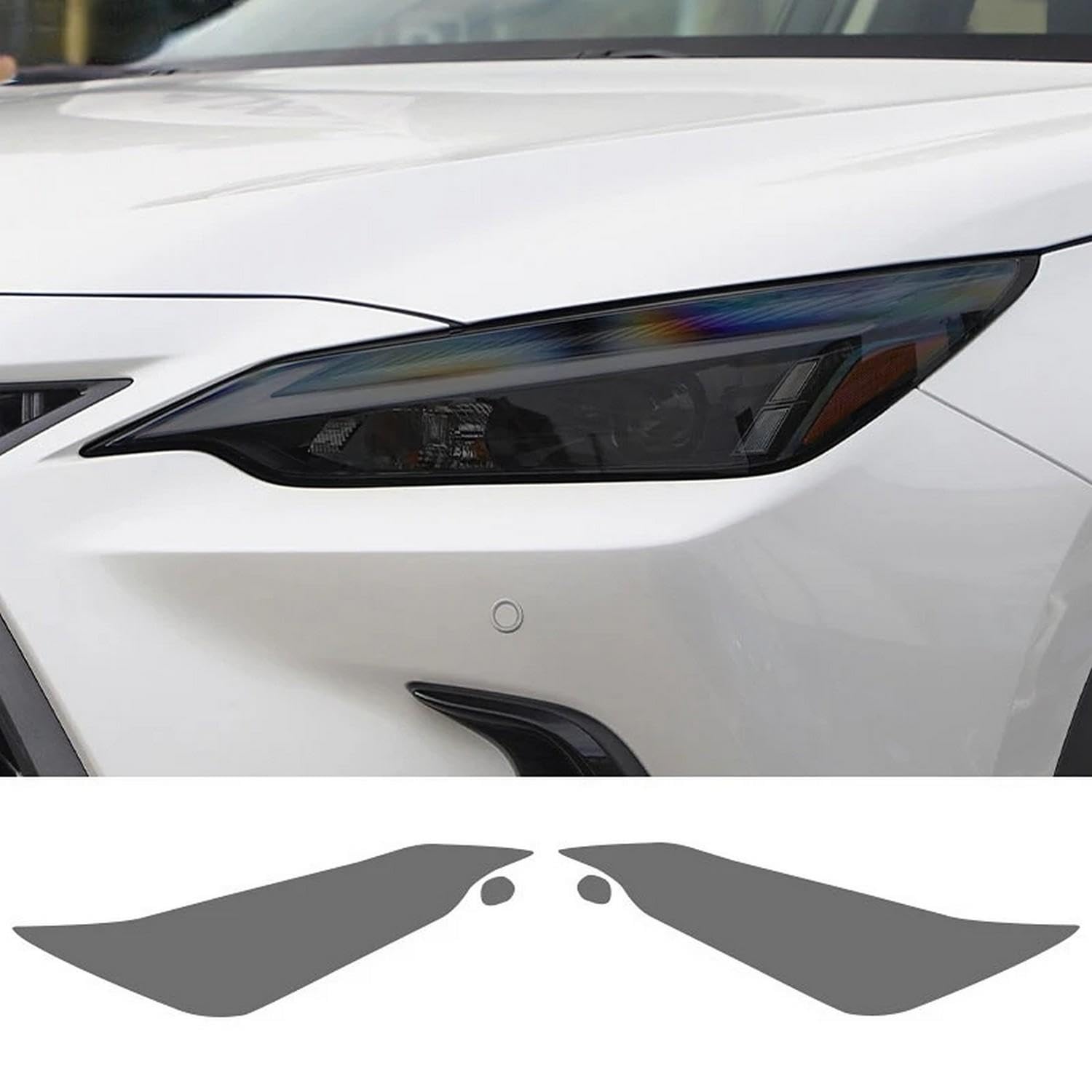 LEDUODO 2 Pcs Car Headlight Protective Film Front Light Transparent Smoke Black TPU Sticker，For Lexus NX 350h 450h 250 Accessories 2022 -Present