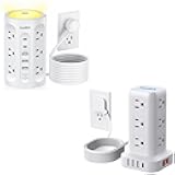 Surge Protector Power Strip Tower with 5 USB Ports and Night Light