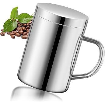 Stainless Steel Thermal Mug 400 ml with Lid Drip Resistant & Scald-Proof Coffee To Go Mug Thermal Mug for Hot Drinks such as Coffee and Tea Camping Mug Dishwasher Safe