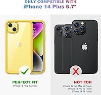 Vista 559 de Diaclara - Funda diseñada para iPhone 15 Plus de 6.7 pulgadas, transparente, cuerpo completo, con protector de pantalla, resistente de protección