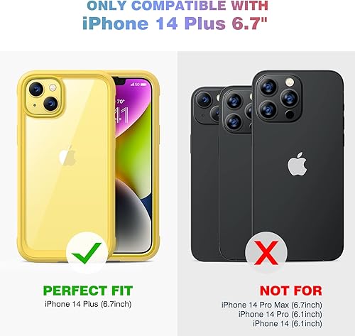 Miniatura 1090 de Diaclara - Funda diseñada para iPhone 14 Pro Max, resistente, de cuerpo completo, con protector de pantalla sensible al tacto y antiarañazos + Blanco