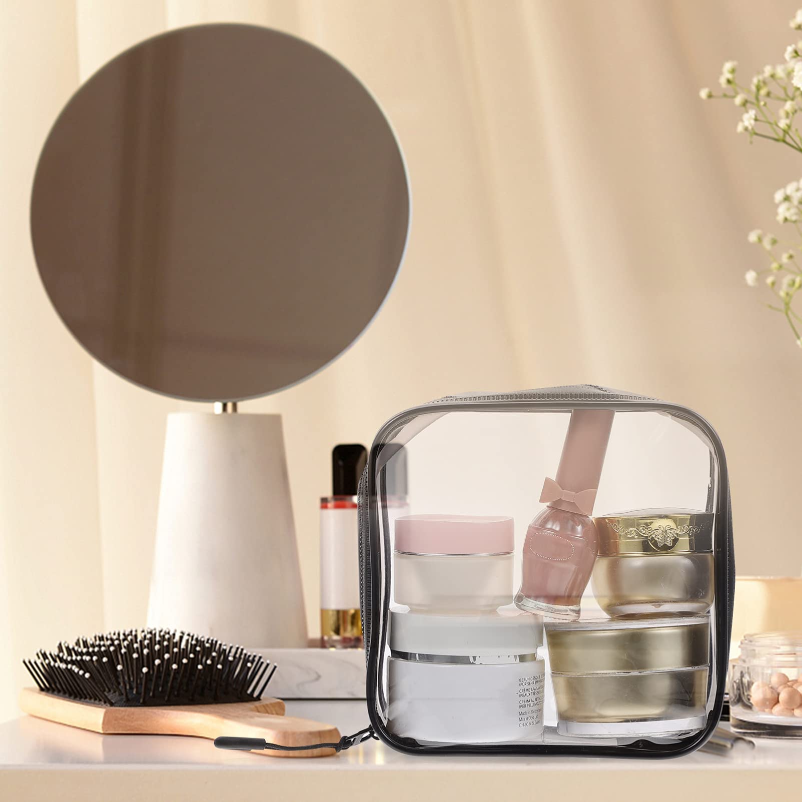 POPETPOP 8pezzi Borsa Sacchetti Viaggio Trasparenti Per Organizzatori Maneggevoli Per Make-up e Accessori Per Trasporto Liquidi e Toiletry