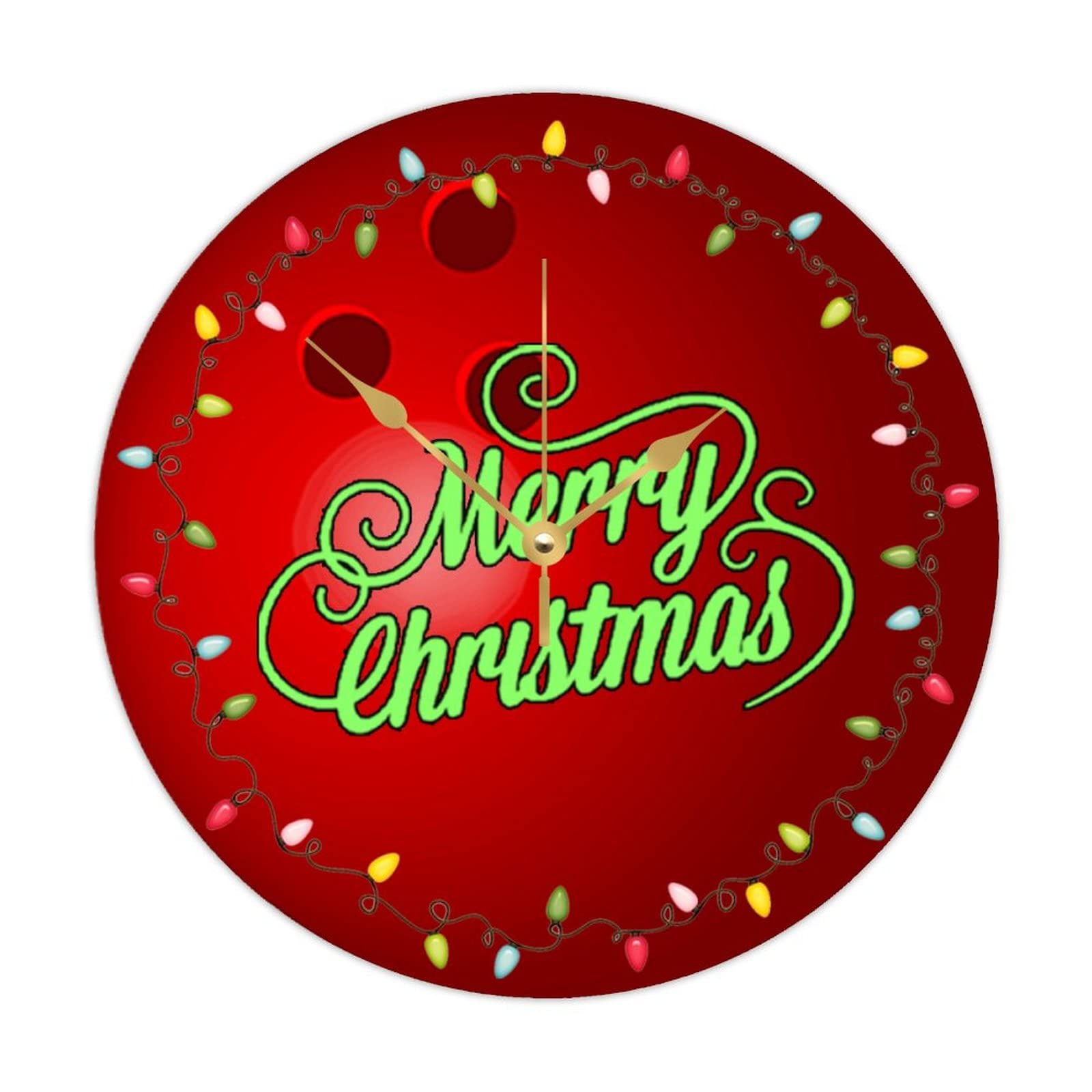 Horloge ronde en bois Merry Christmas Bowling : artisanat et élégance pour vos fêtes