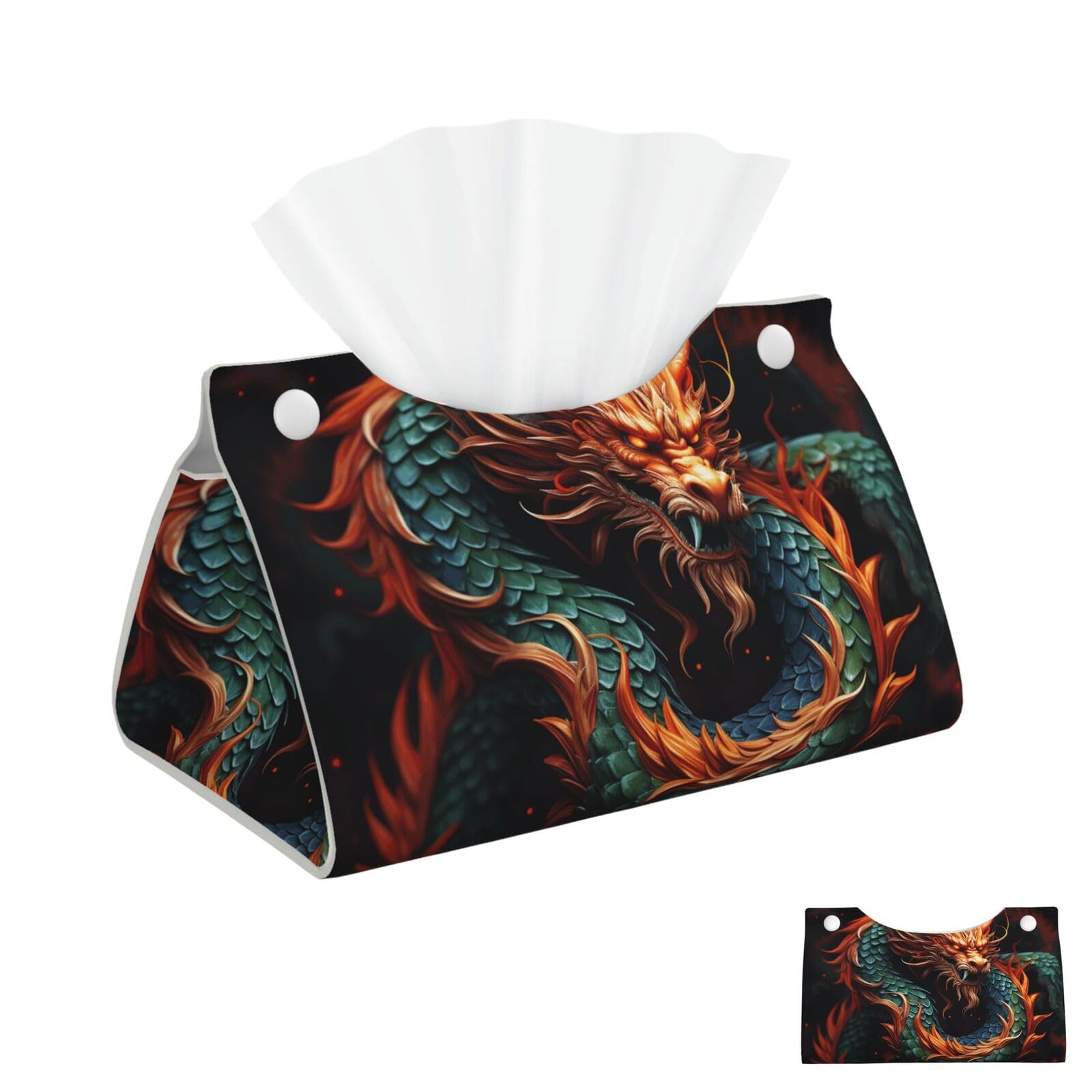 Chinese Dragon Tissue Box Cover Square Cube Boxes