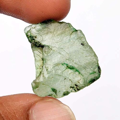Miniatura 2 de gemhub Cristal curativo de esmeralda verde rara, 21.25 Ct natural crudo lapidario cabbing esmeralda áspera Schorl, Gema, Zambian - esmeralda verde