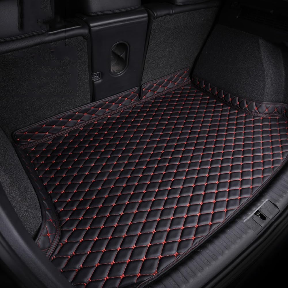 Car Boot Mats for VW Teramont 7seats 2017-2024, Leather Boot Liner Mats Anti Scratch Car Cargo Liners Trunk Floor Mats All Weather Protection Car Trunk Mat,C