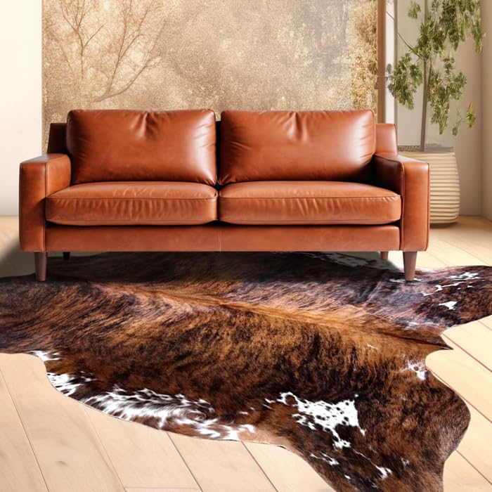 bonanza leathers Genuine Cowhide Rug Cow Print Rug, Western Home Decor, Farm House Area Rug for Living Room, Cowhide for Bedroom Extra Large Size (7x8