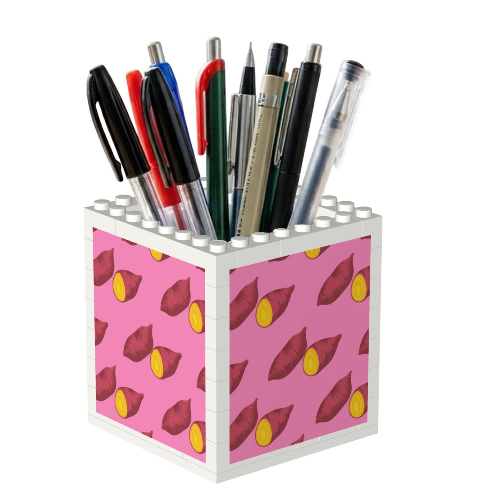 Poadnly Sweet Potato Pattern, Pen Pot Pencil Holder for Office Home School, Compact Desk Organiser for Office Stationery