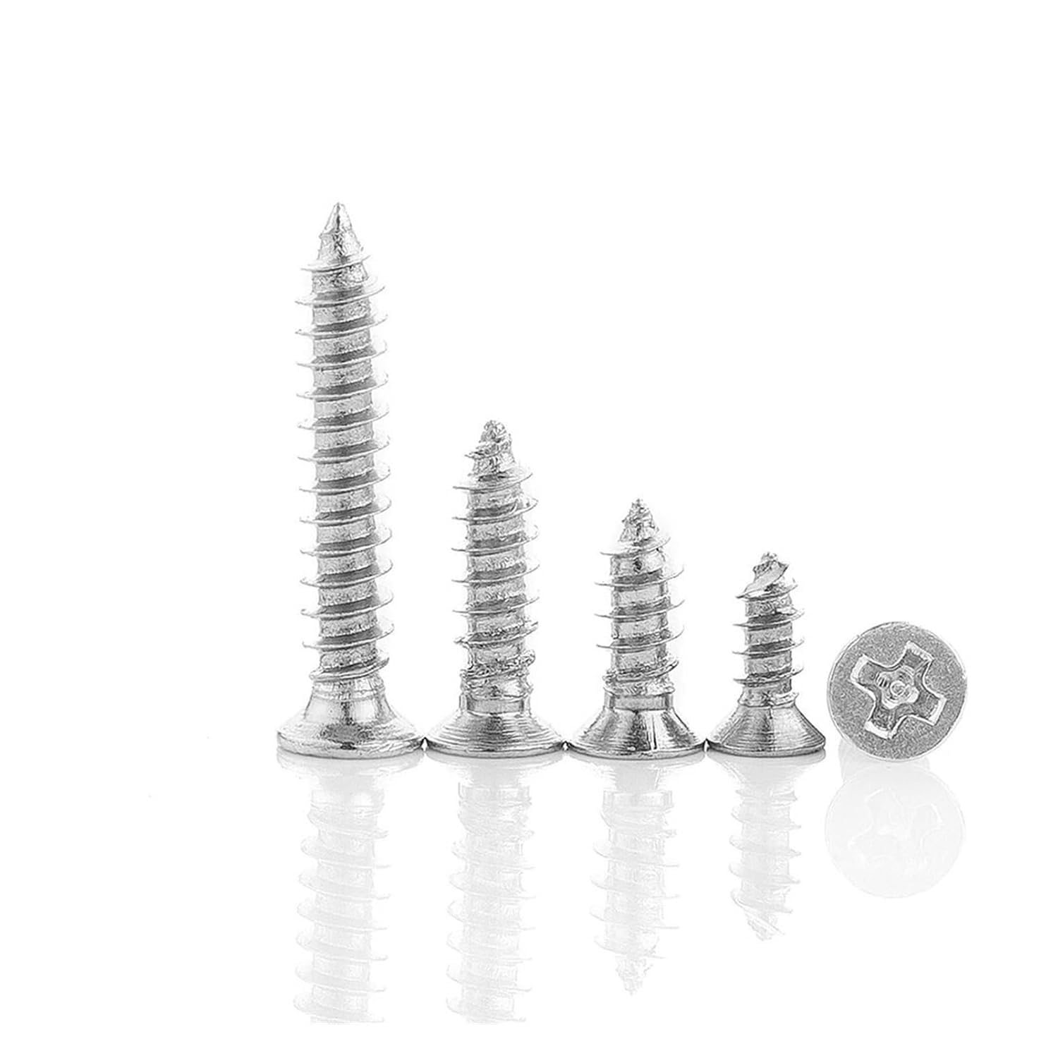 Tornillos autorroscantes de cabeza plana avellanados cruzados M3 .5 M4 M5 M6 M8 de acero inoxidable Phillips para muebles (75 mm x 50 unidades, M6.3)