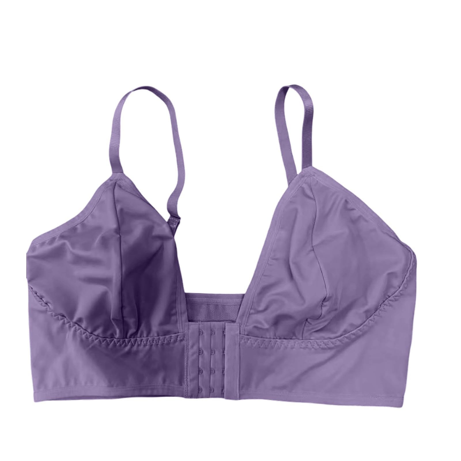 Reggiseno A Triangolo Senza Ferretto con Chiusura Frontale E Spalline Sottili da Indossare Tutto Il Giorno, Beige, XL