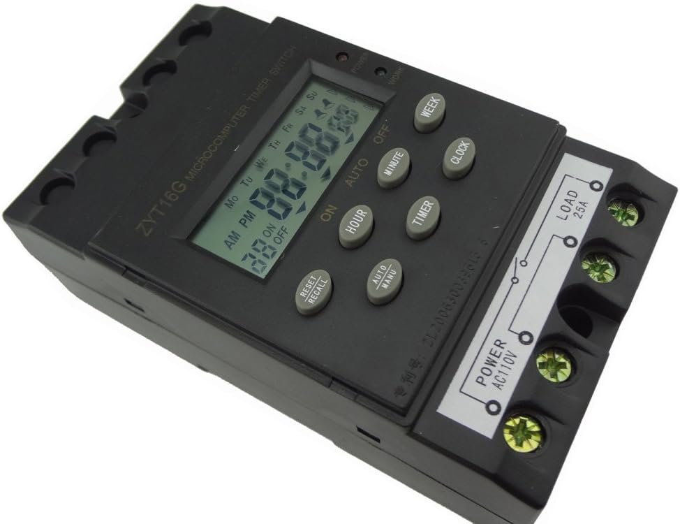 MISOL 110V Timer Switch Timer Controller LCD Display,Program/programmable Timer Switch,25A amps